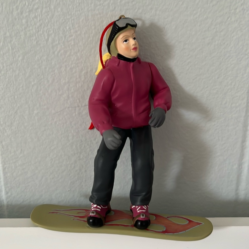 Snowboarding Ornament- Blonde Girl